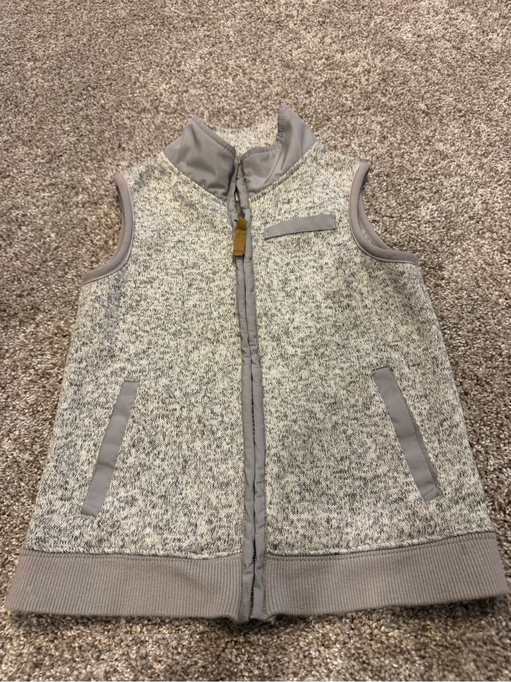 Carter's Heather Gray Knit Zip-Up Vest
